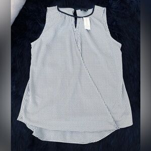 Ann Taylor Black and White Patterned Blouse